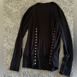 Black Long Sleeve Sweater Cardigan